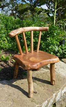 natural edge wood chair